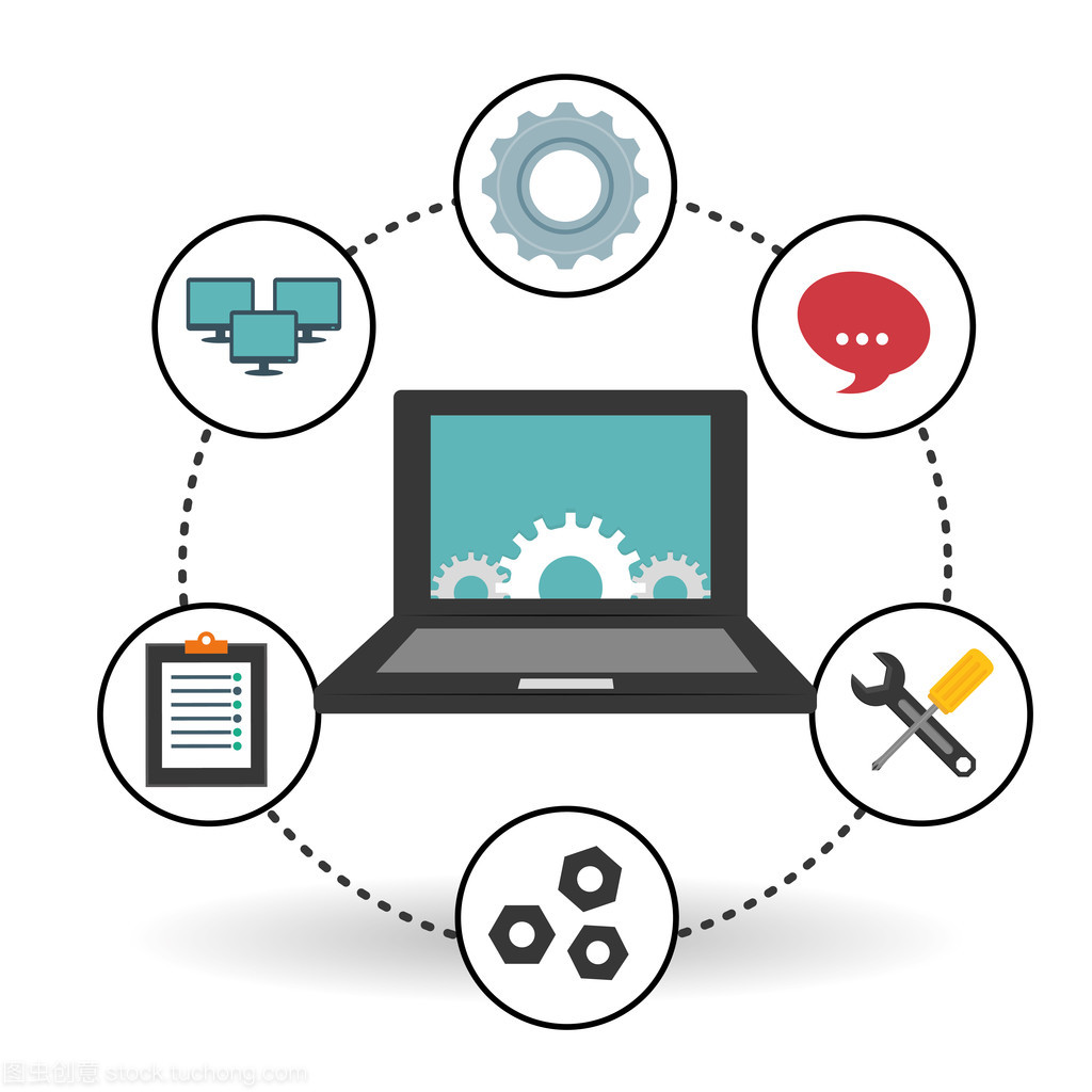 技術服務和電話中心圖標設計、 矢量圖